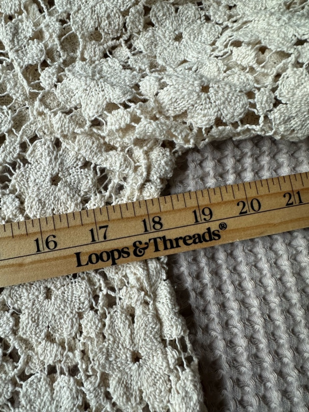 Ivory Floral Crochet Lace Womens Top Size Medium Cottagecore Granola Prairie - Picture 5 of 6